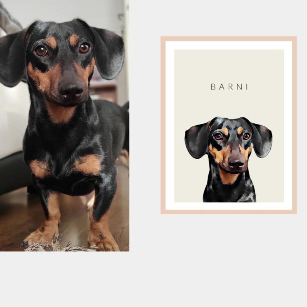 Custom Pet Portraits –Watercolour Pet Painting, Digital Painted from Photo GIFT